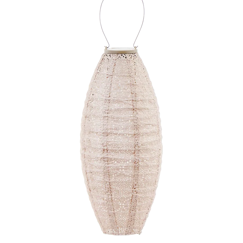 Lumiz Solar Lantern - Long Oval 20cm Soft Blush Bazaar