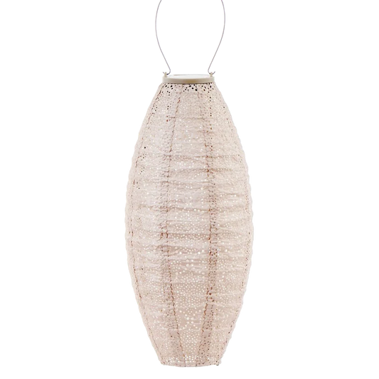 Lumiz Solar Lantern - Long Oval 20cm Soft Blush Bazaar