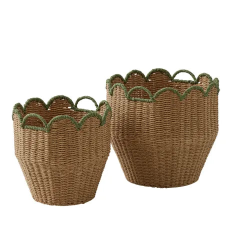 Martha Baskets - Green Trim