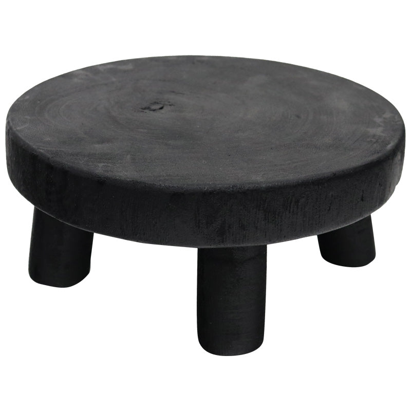 Wooden Round Mini Pedestal - Black