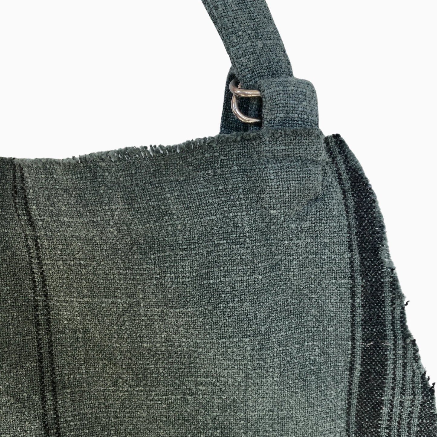 Madam Stoltz Striped Apron - Ivy & Black