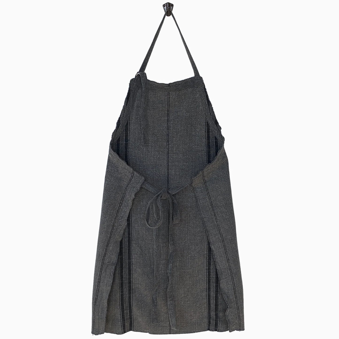 Madam Stoltz Striped Apron - Dark Grey
