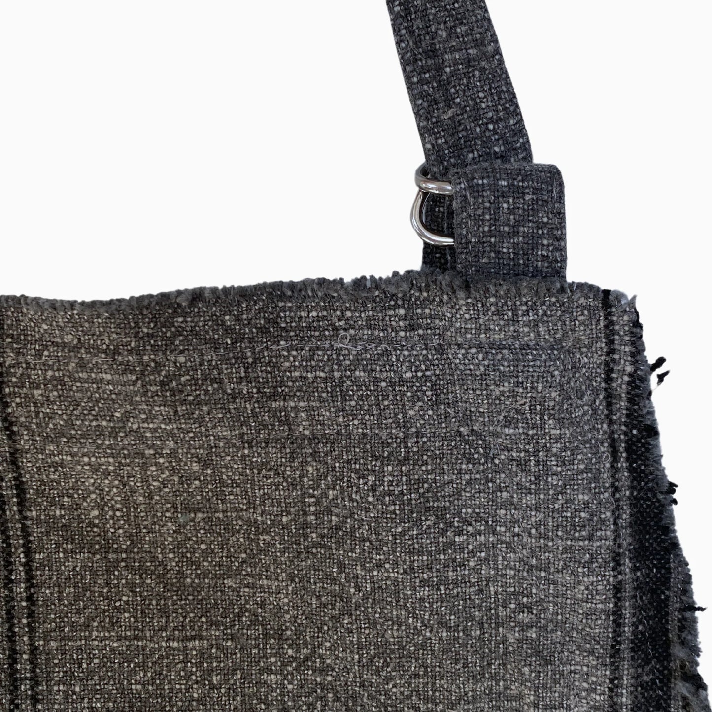 Madam Stoltz Striped Apron - Dark Grey