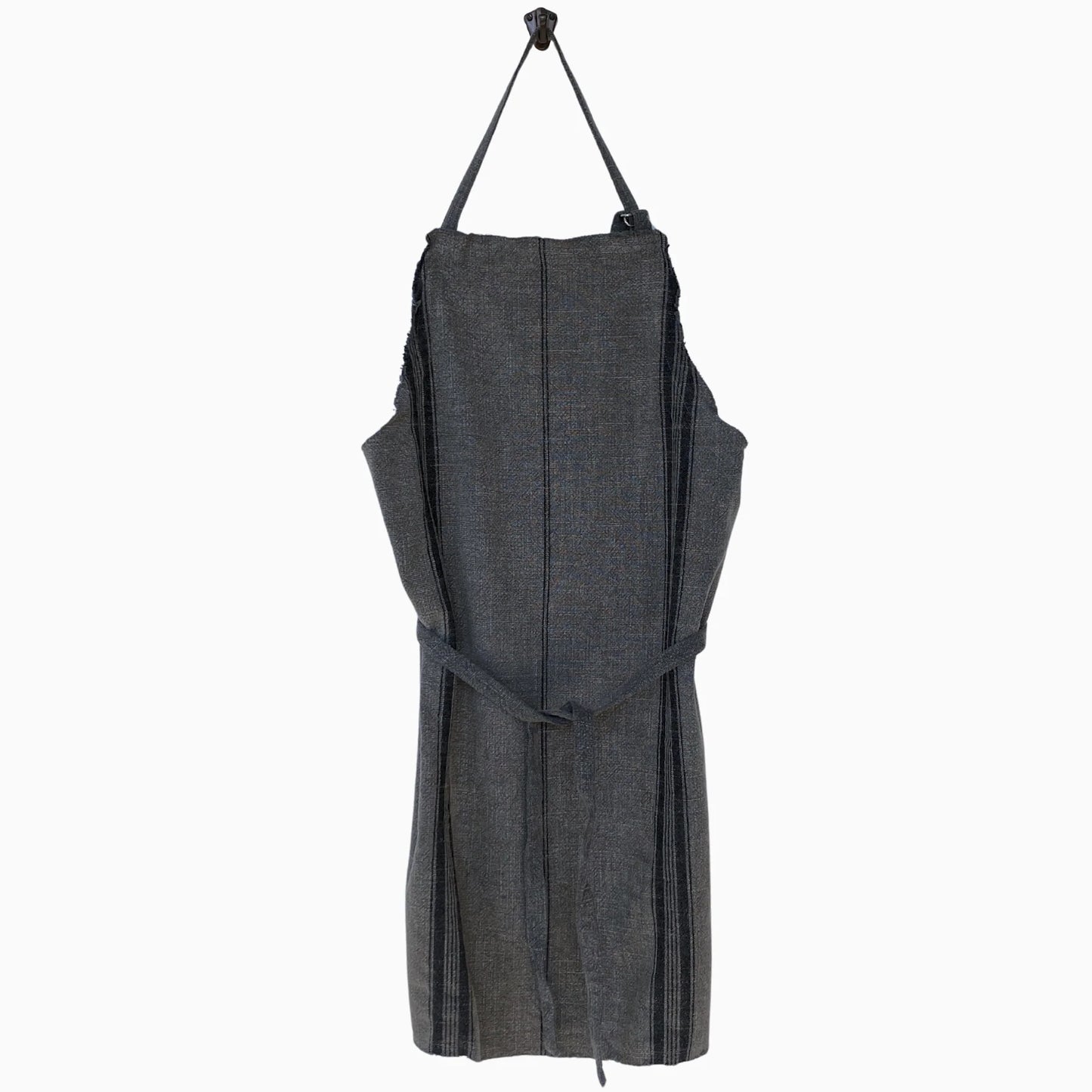 Madam Stoltz Striped Apron - Dark Grey