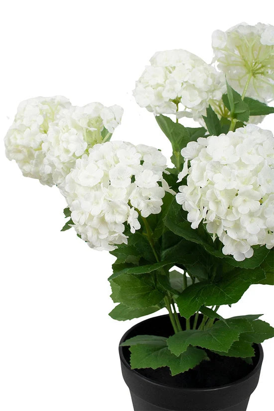 Faux Snowball Potted Plant off White 40cm
