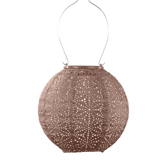 Lumiz Solar Lantern - Round 20cm Mocha Sashiko