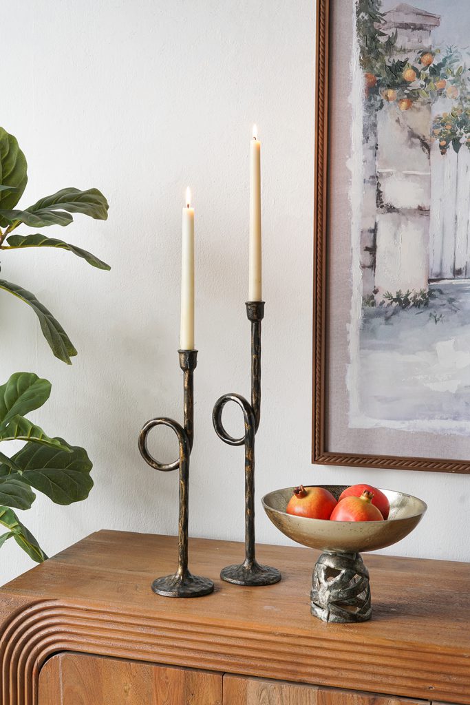 Iron Twist Candle Holders
