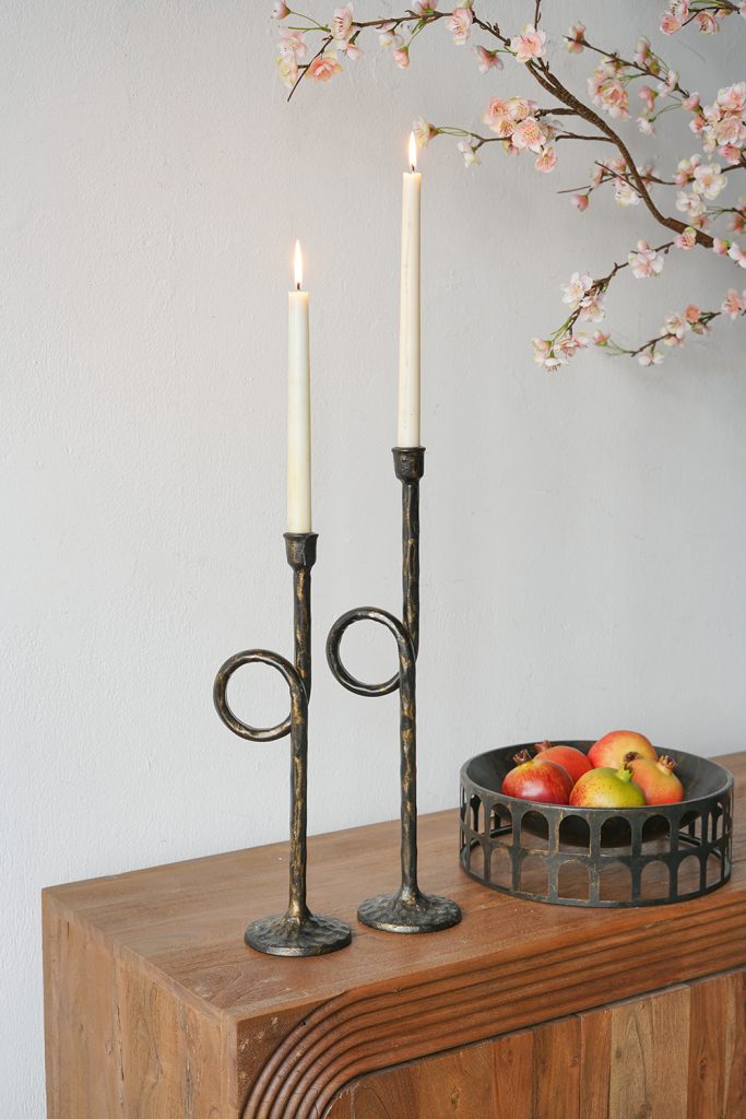 Iron Twist Candle Holders