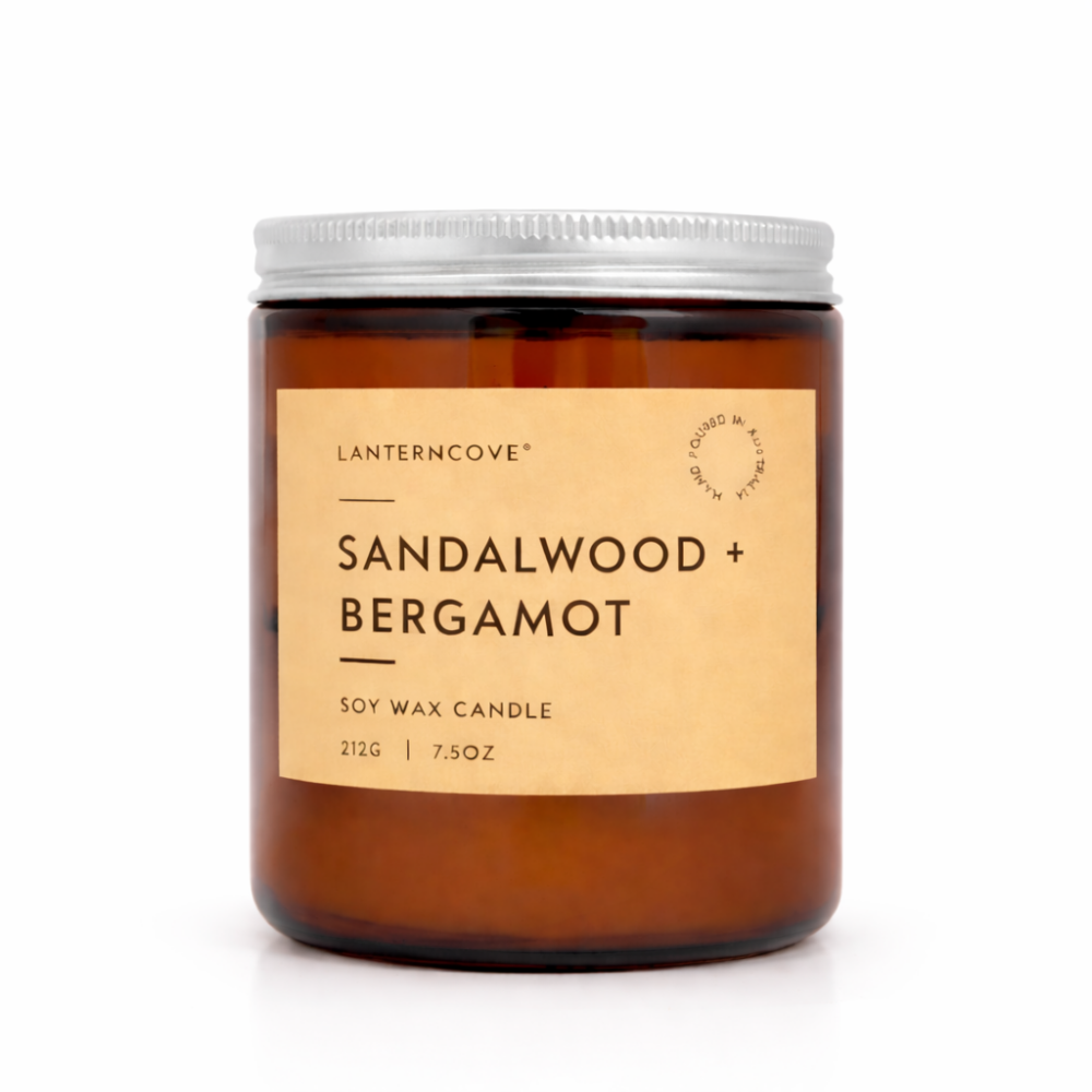 LANTERNCOVE GLO - Sandalwood + Bergamot 212G Candle