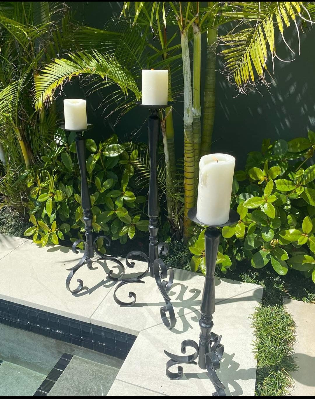 Jacqueline Black Iron Candlesticks -52cm