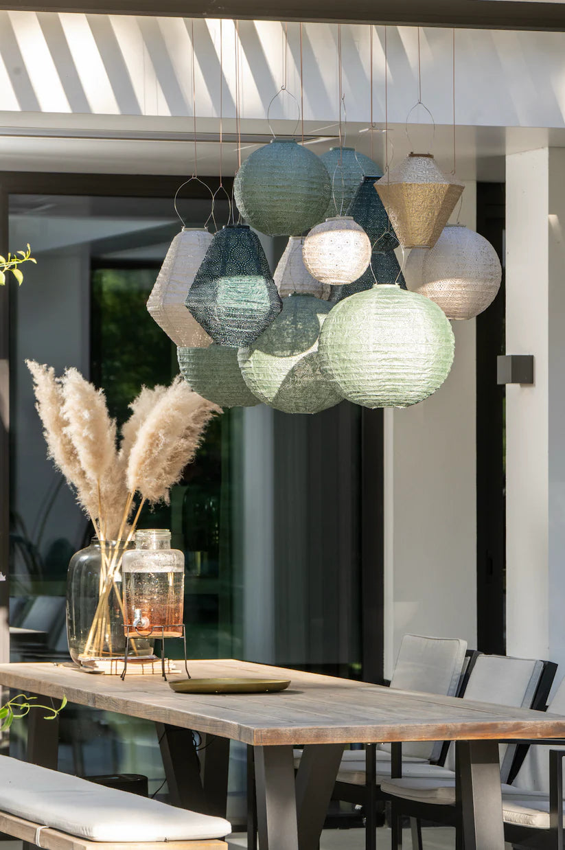 Lumiz Solar Lantern - Can 30cm (2 colours Green and Taupe)