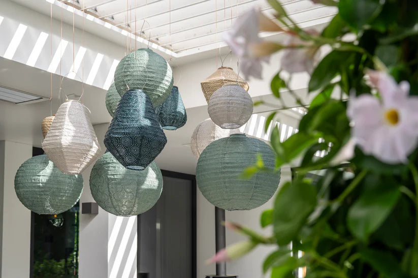 Lumiz Solar Lantern - Can 30cm (2 colours Green and Taupe)