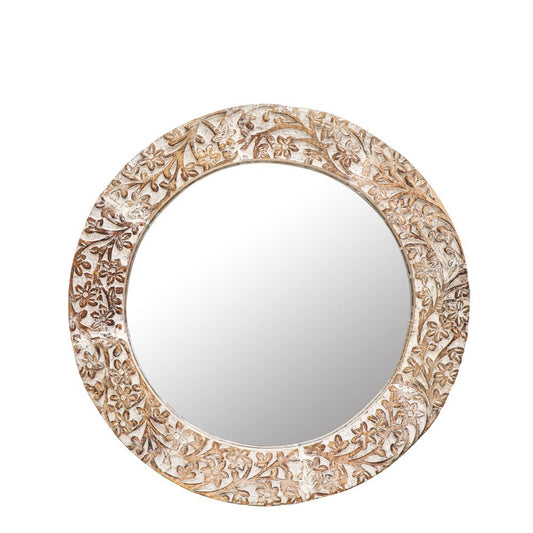 Original Carved Mirror - White Wash