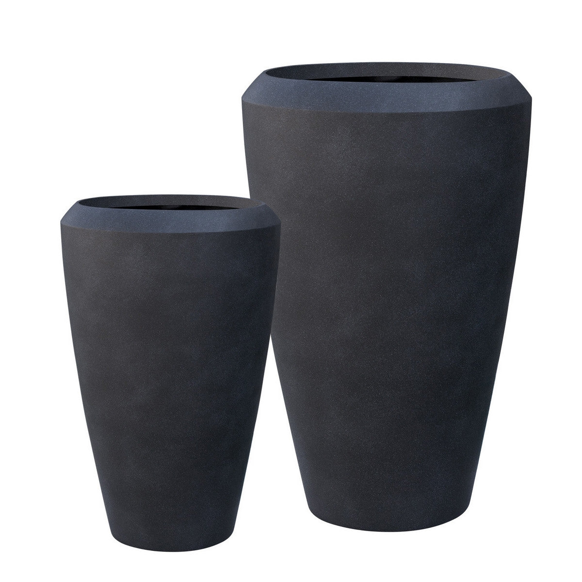 Artemis High Stone Lite Planters - Coal Black