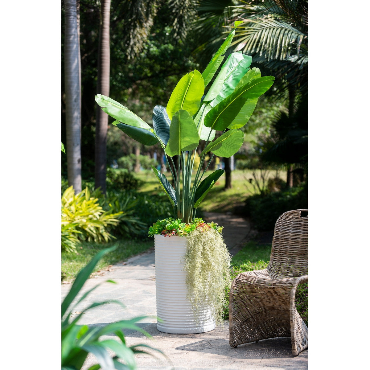 Rustic White Planter - 75cm High