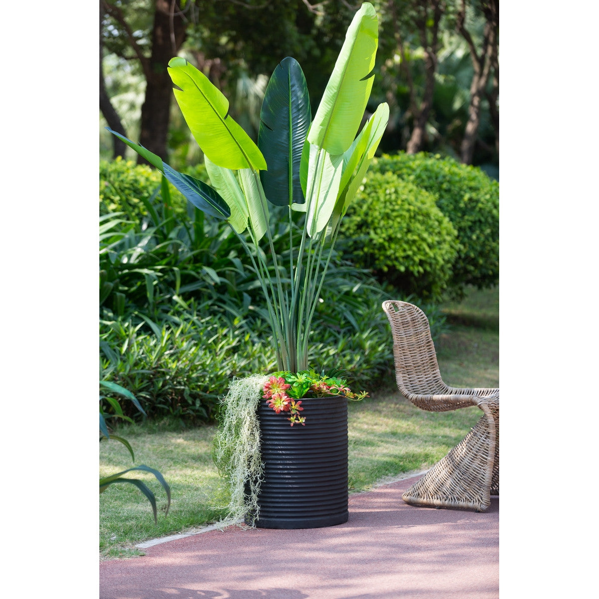 Rustic Black Planter - 55cm High