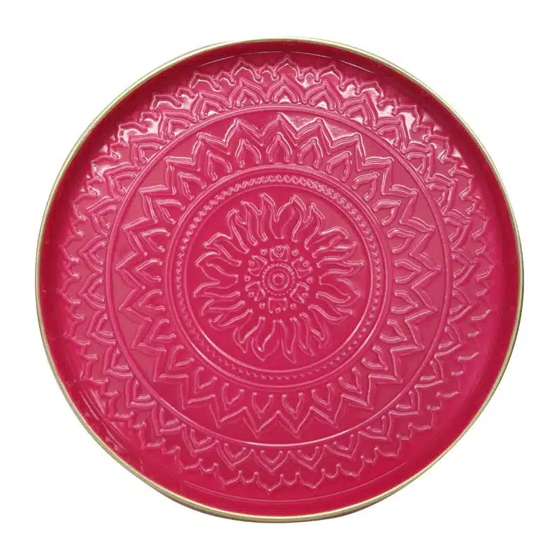 Aztec Metal Trays - Pink
