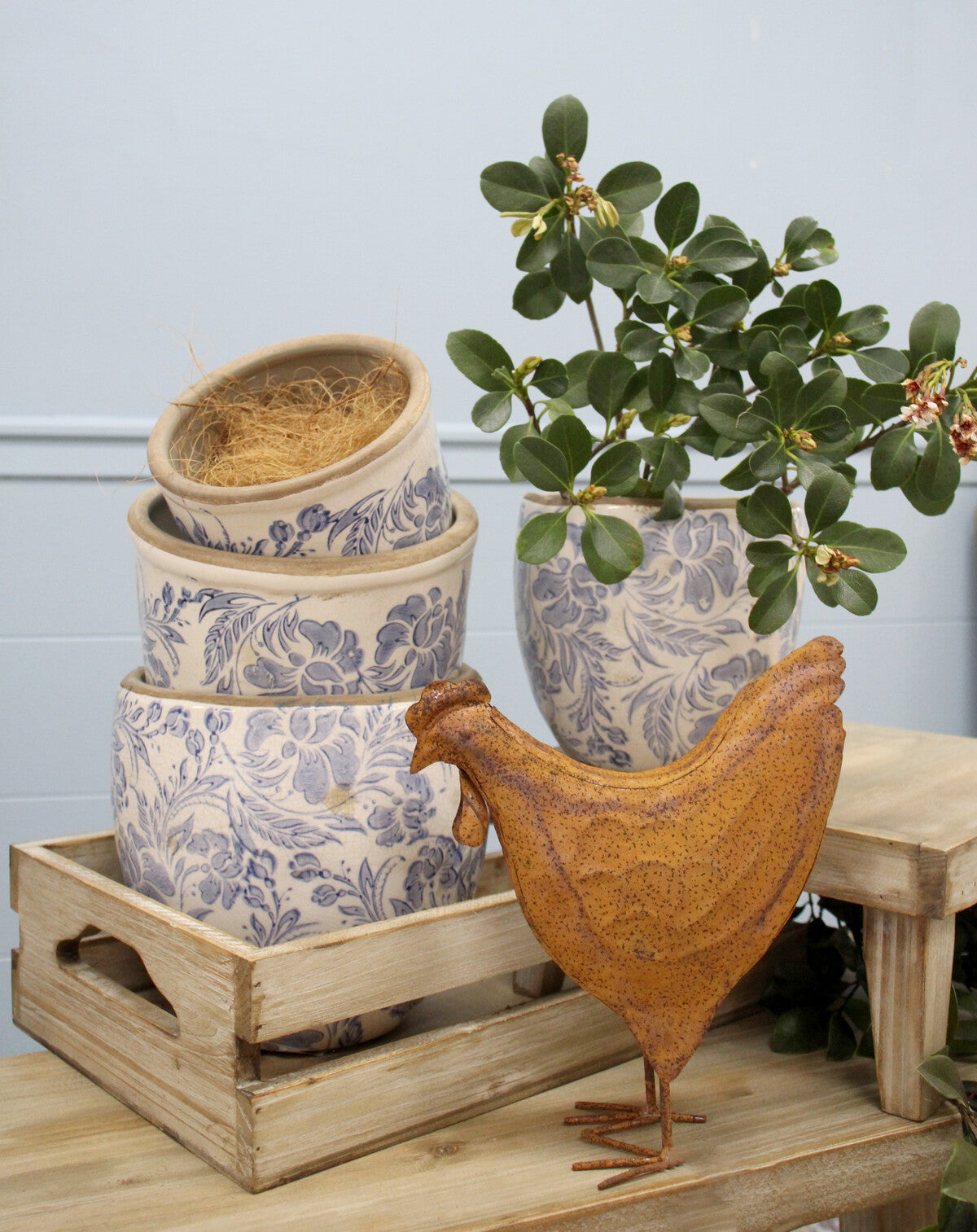 Sculpture Hen - Rust