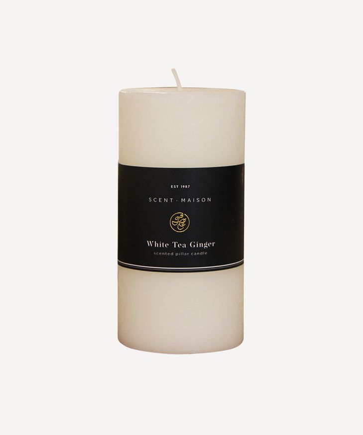 Maison Pillar Candle - 3x6" White Tea Ginger