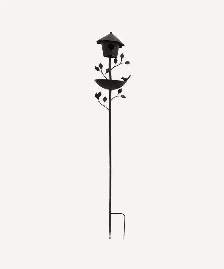 French Country Bird House Garden Stake