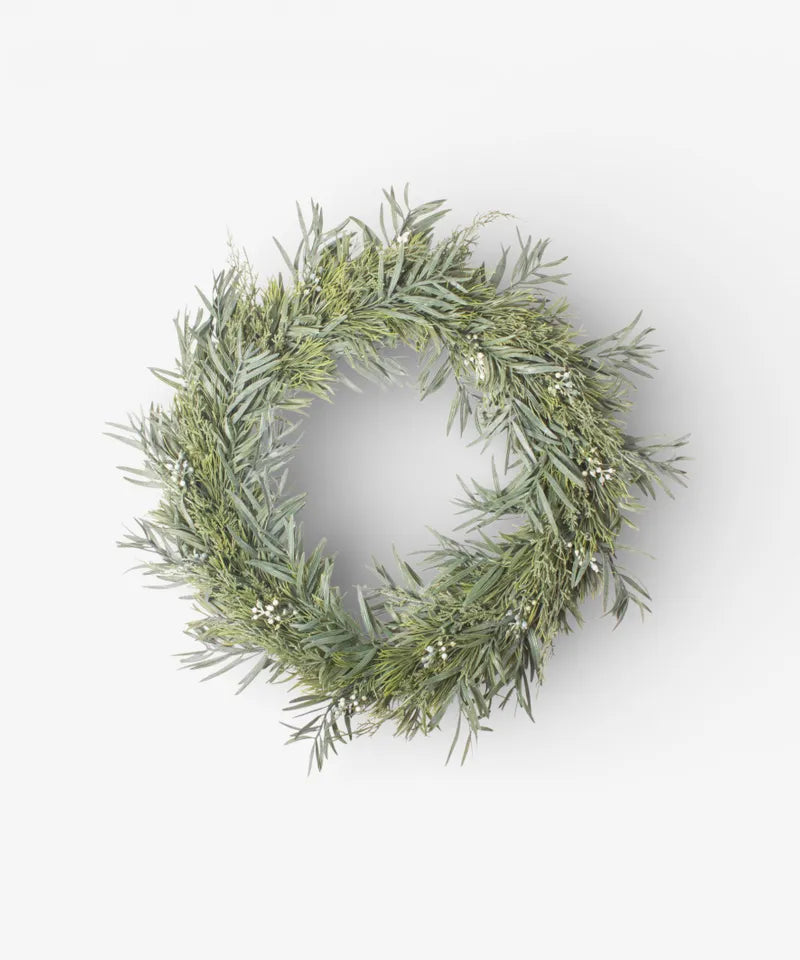 Mixed Silver and Green Wreath - 3 Sizes