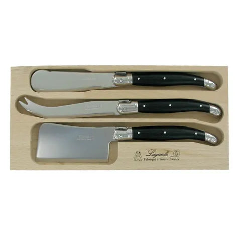 VERDIER 3pc Cheese Set - Black & Silver