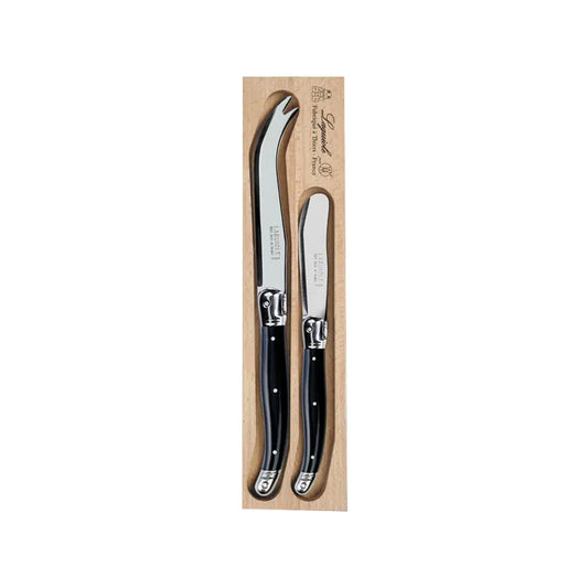 VERDIER Cheese Knife and Spreader - Black & Silver