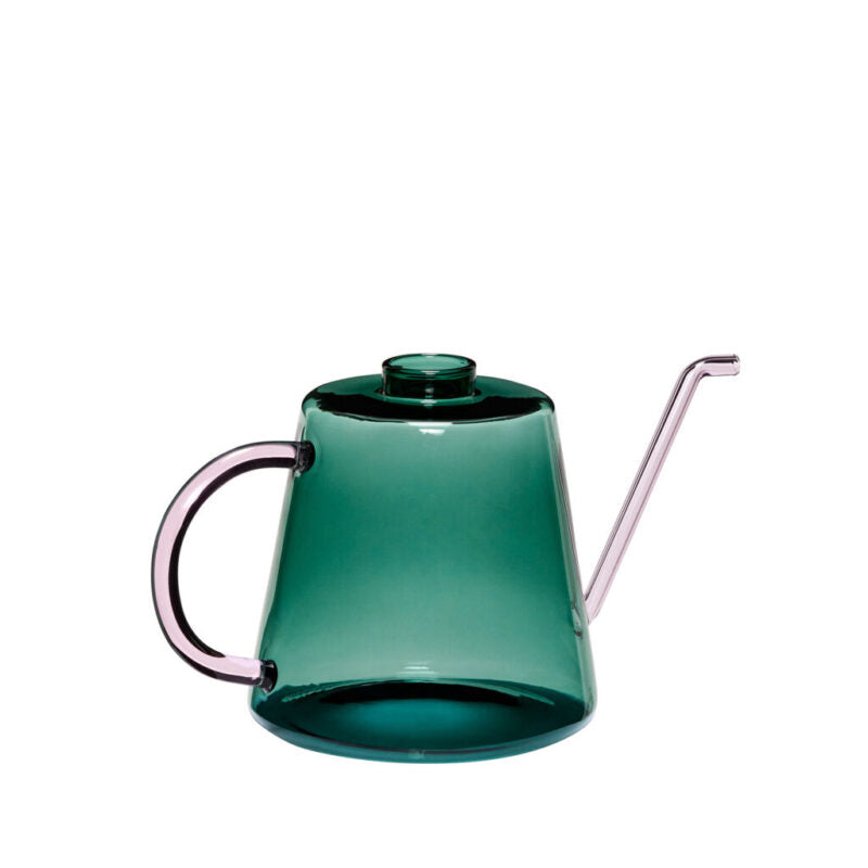 Flora Glass Watering Can - Green & Pink