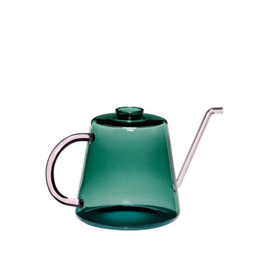 Flora Glass Watering Can - Green & Pink