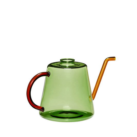Flora Glass Watering Can - Green & Amber