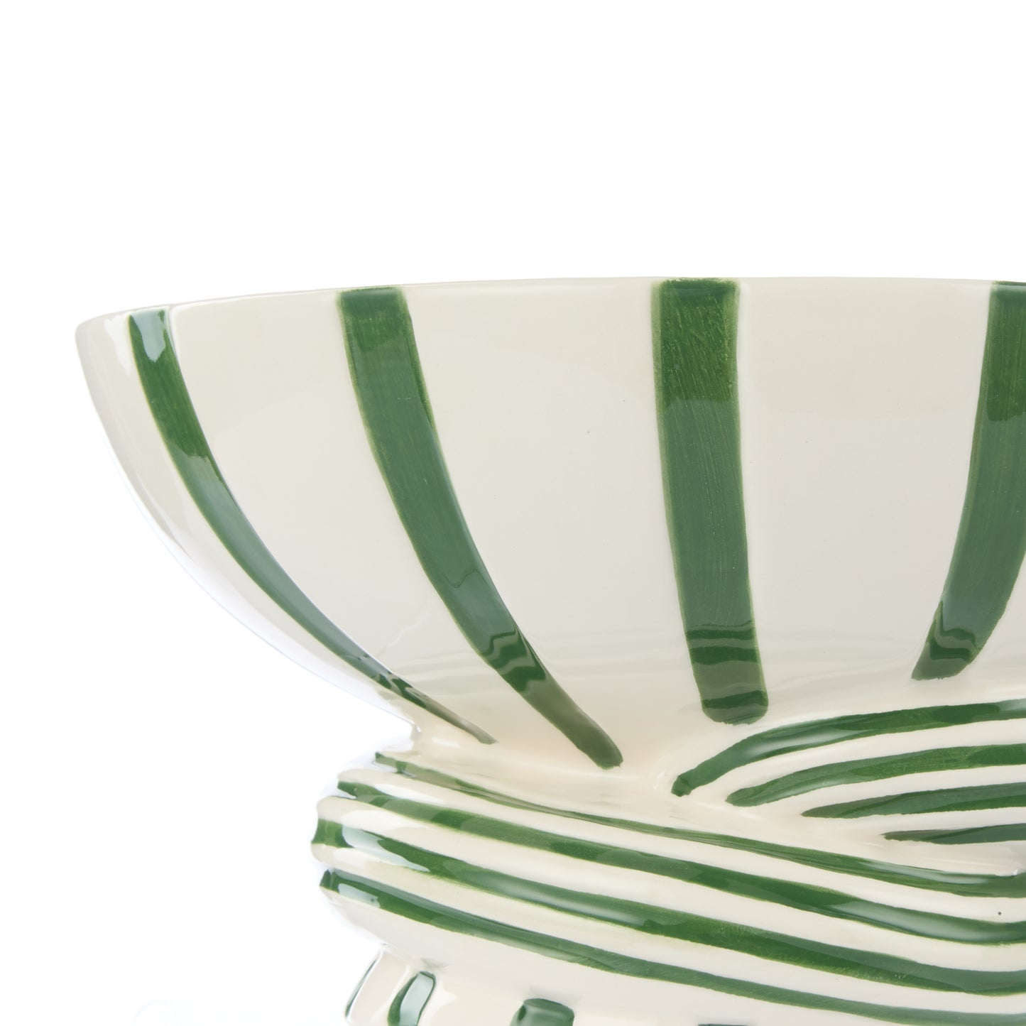 Emporium Lulu Collection Twist Stripe Bowl Green