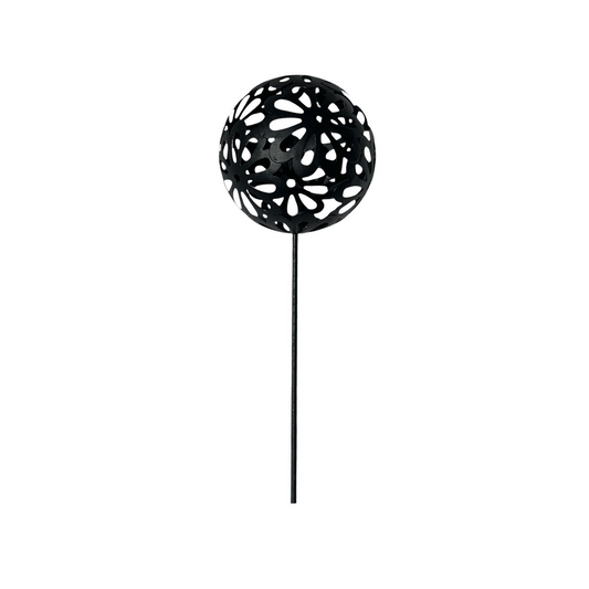 Floral Sphere Stake - Small Black