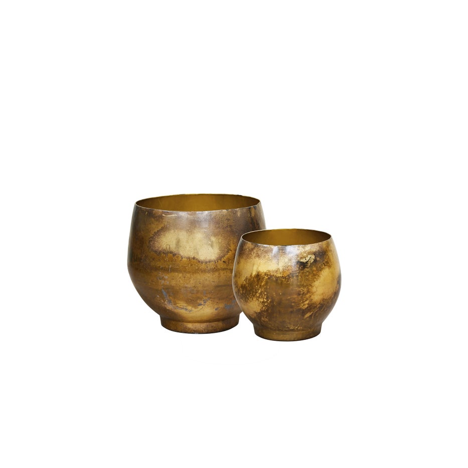 KELDA METAL POTS Malese - Antique Gold