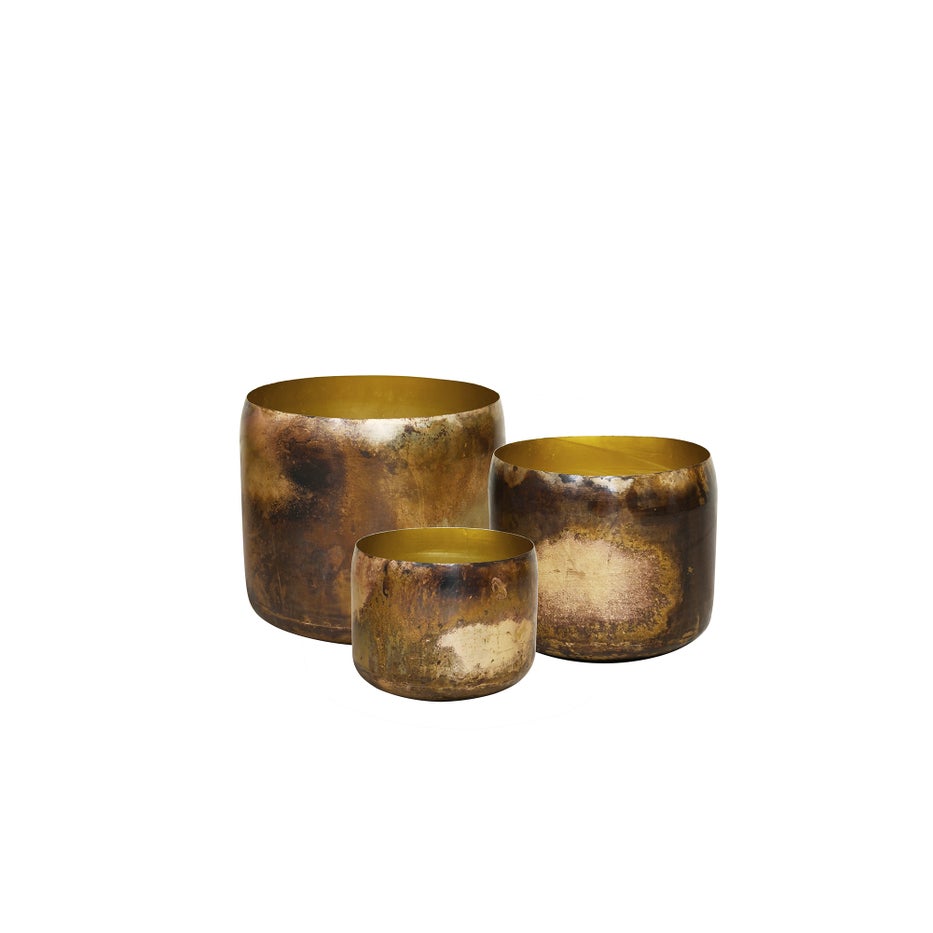 KELDA METAL POTS Plath - Antique Gold