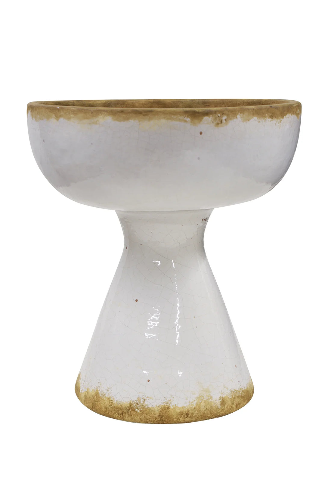 Maytime Pedro Glazed Tall Planter / Birdbath