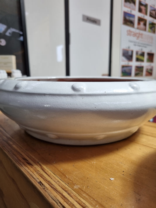 White Studded Bonsai Pots