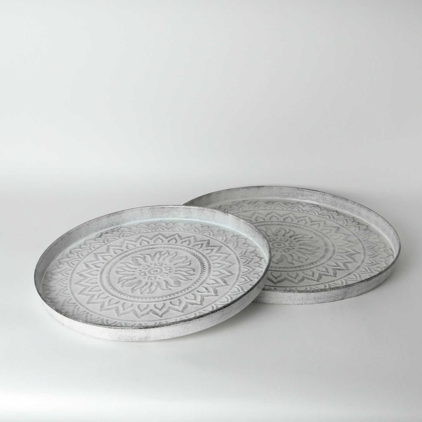 Aztec Metal Trays - White