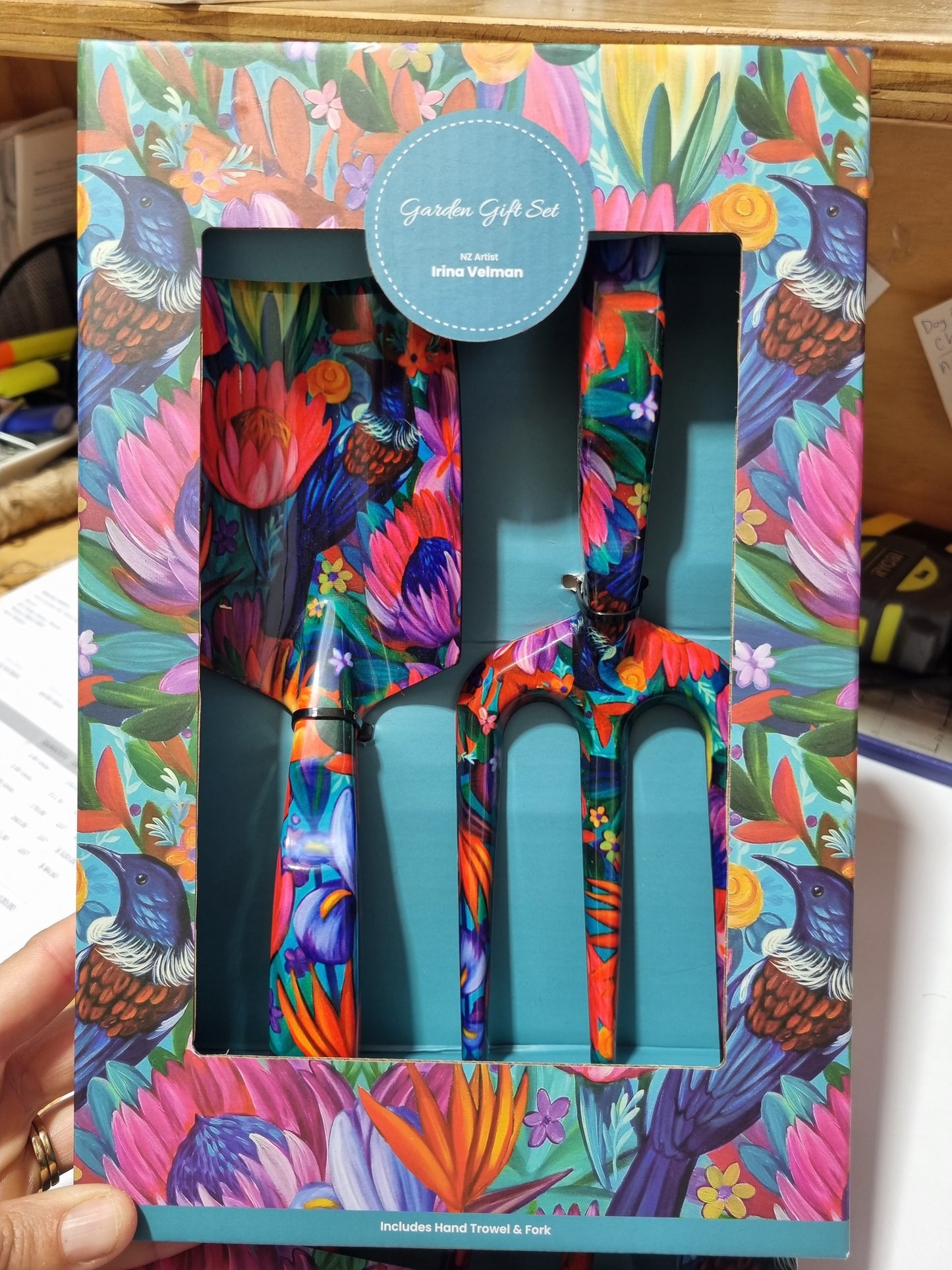 NZ Artist - Gardening Tool Kit (Pink Tui)