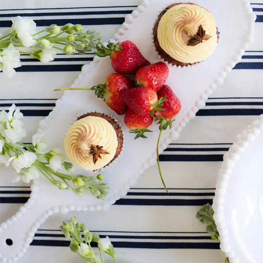 Melamine Pearl Platter with Handle 43cm