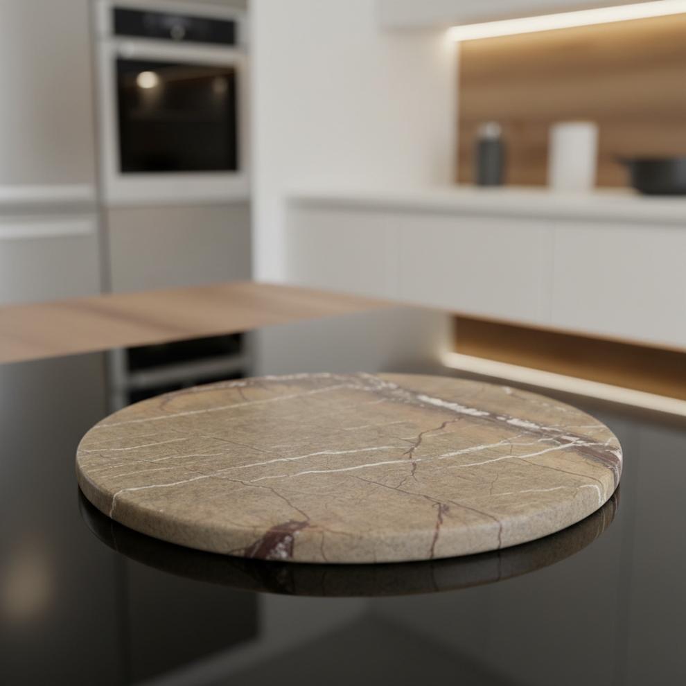 Pink Taupe Marble Round Plate / Tray