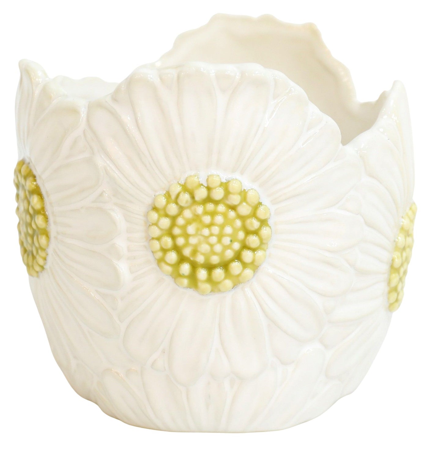 White Flower Planter 13cm
