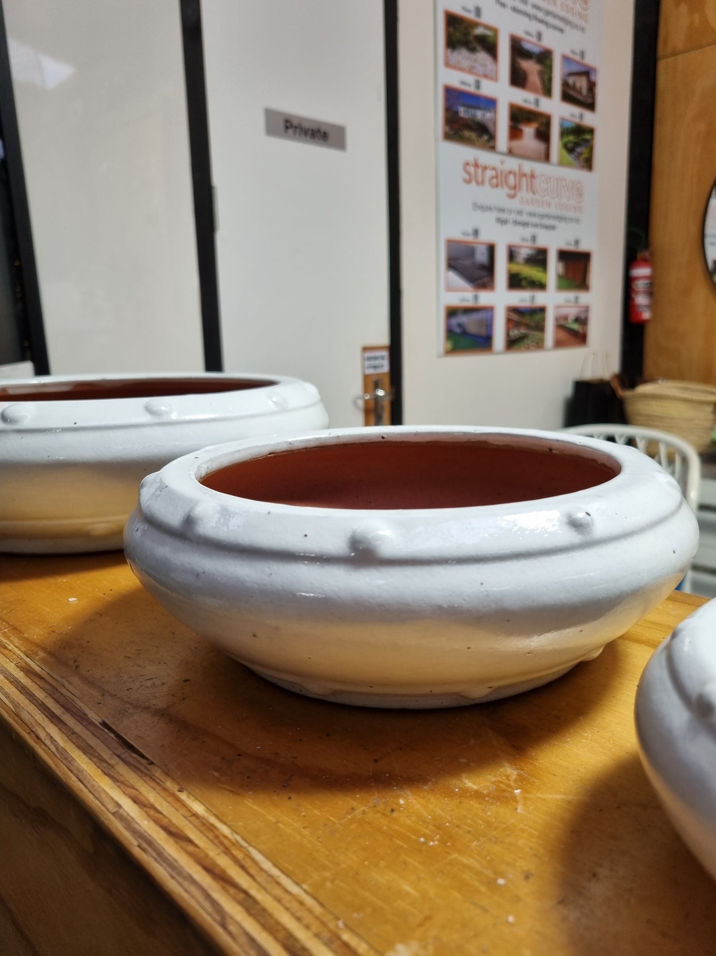 White Studded Bonsai Pots