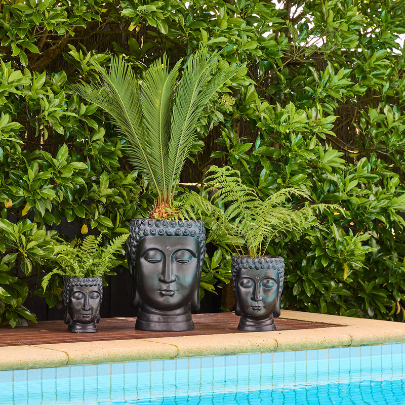 Balinese Buddha Planter - Black