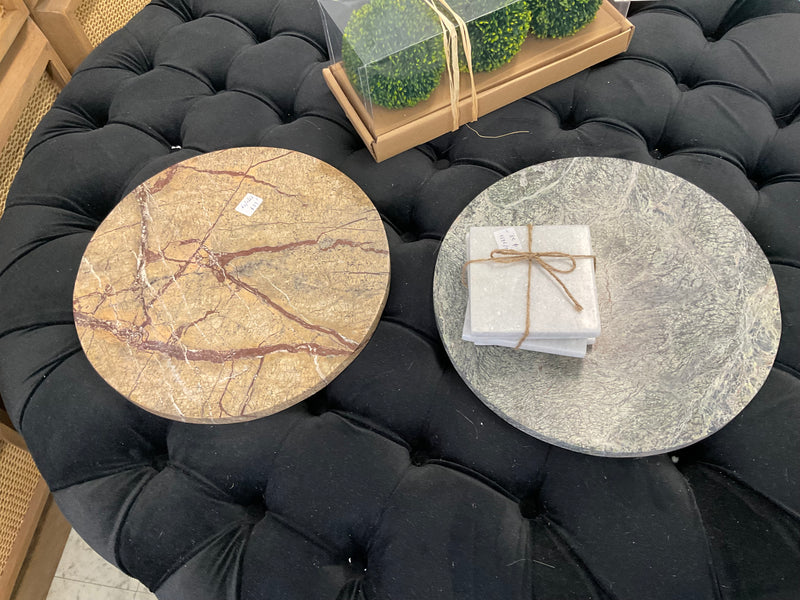 Pink Taupe Marble Round Plate / Tray