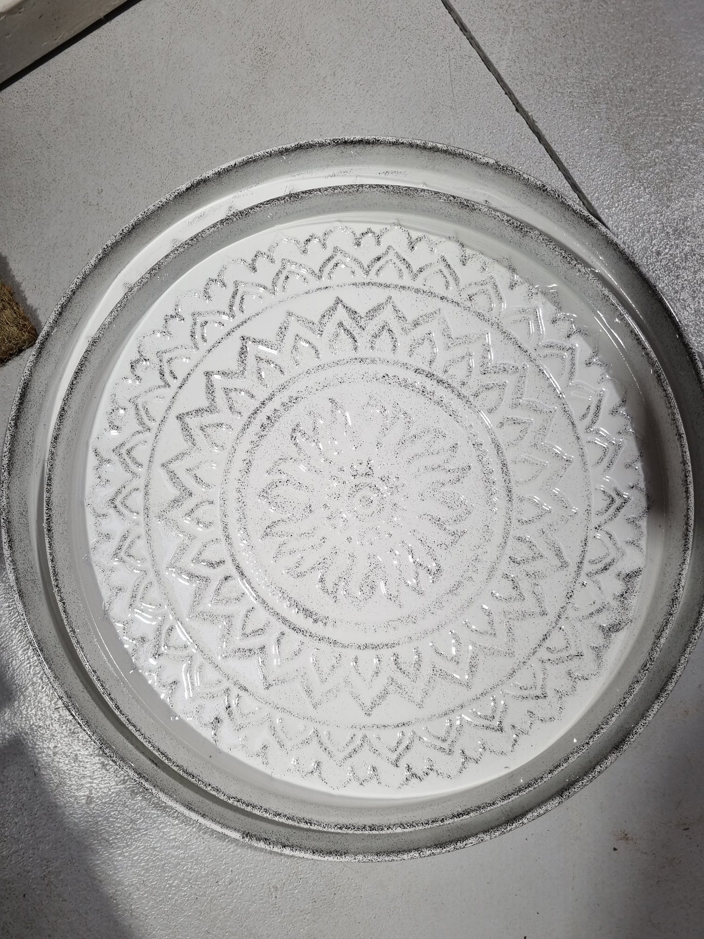 Aztec Metal Trays - White