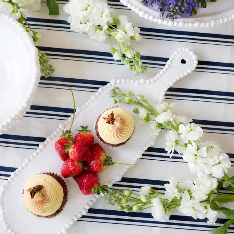 Melamine Pearl Platter with Handle 43cm