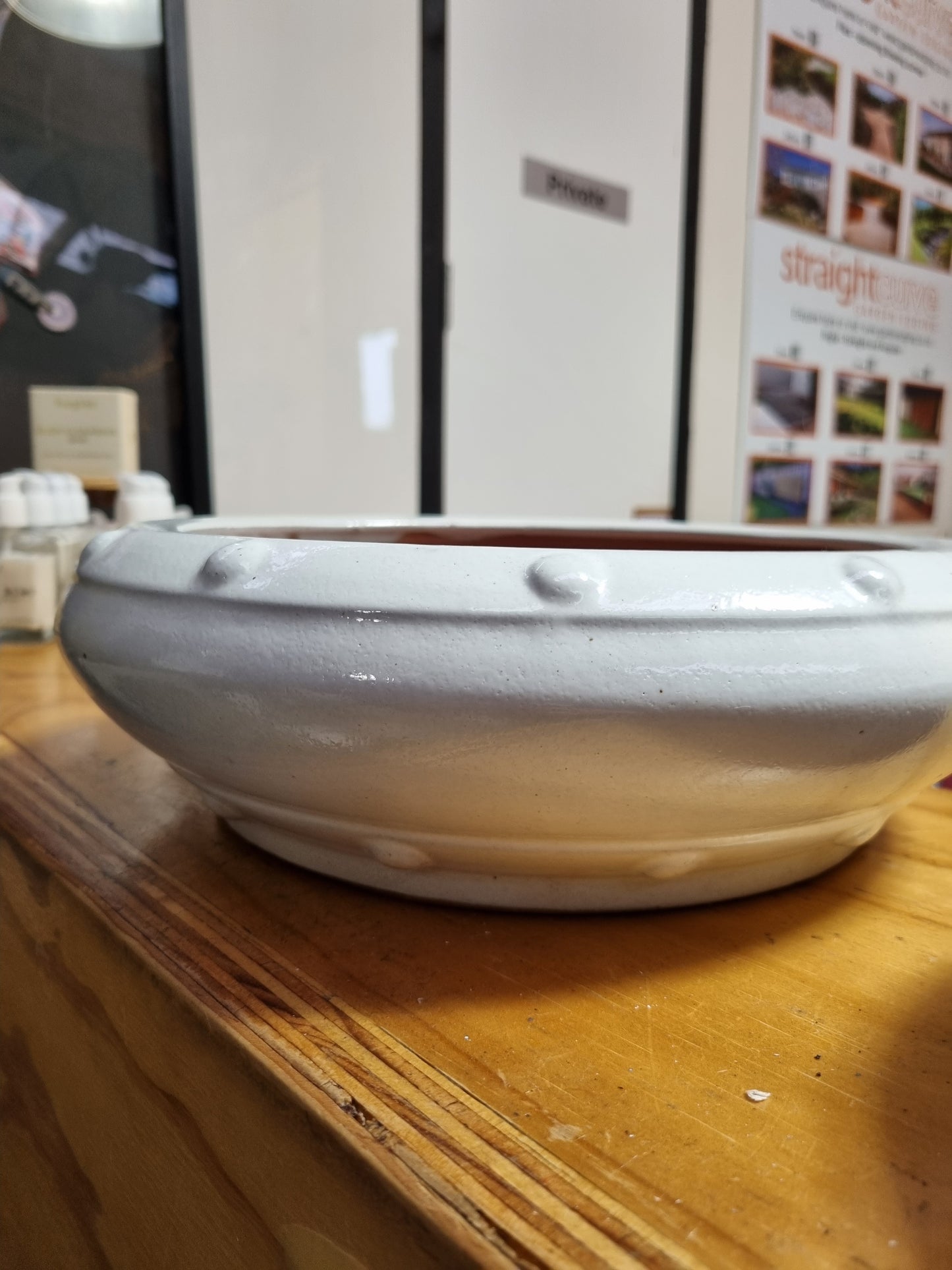 White Studded Bonsai Pots