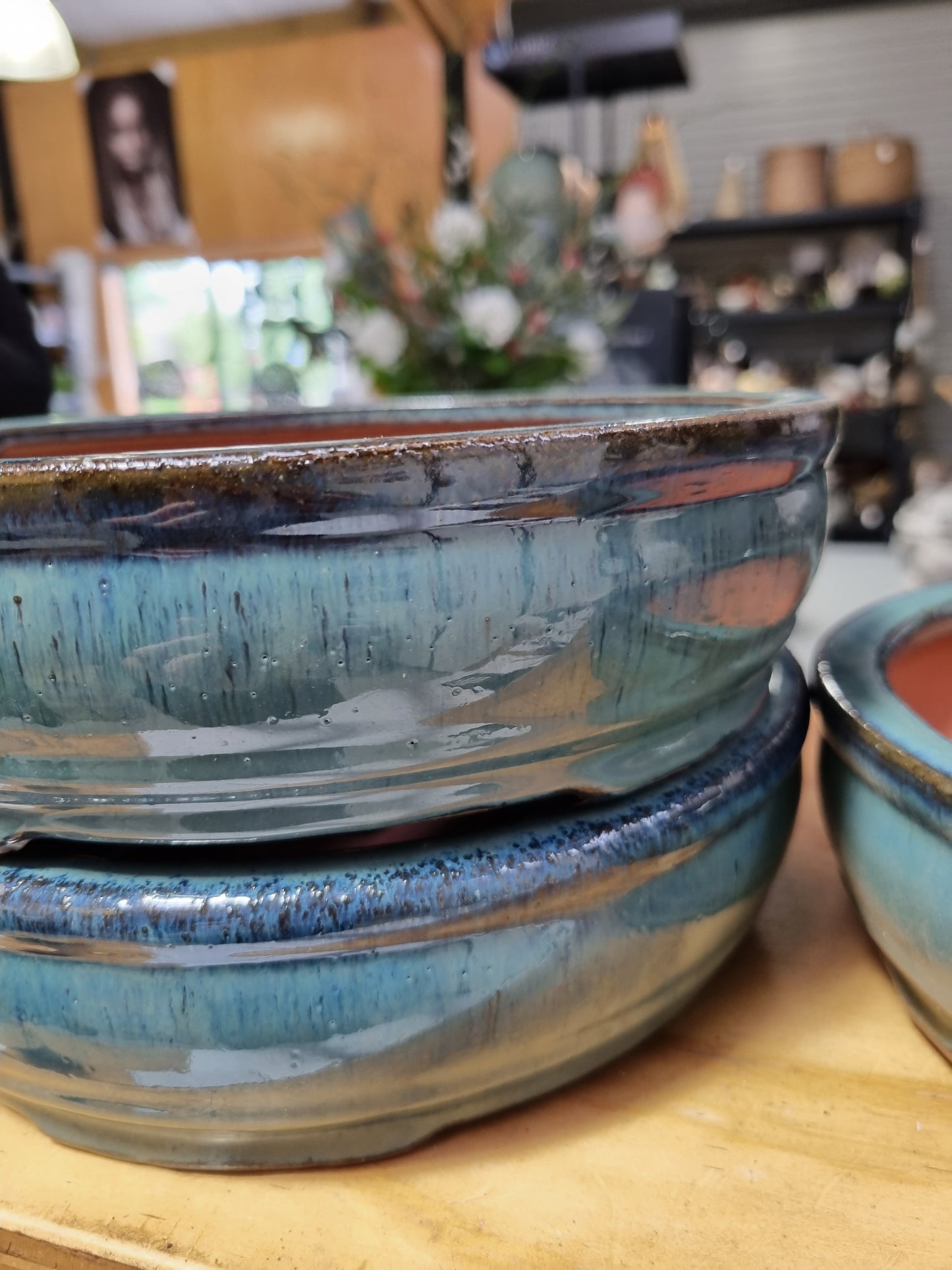 Bonsai Blue/Green Dish 23cm