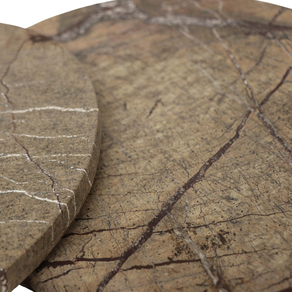 Pink Taupe Marble Round Plate / Tray