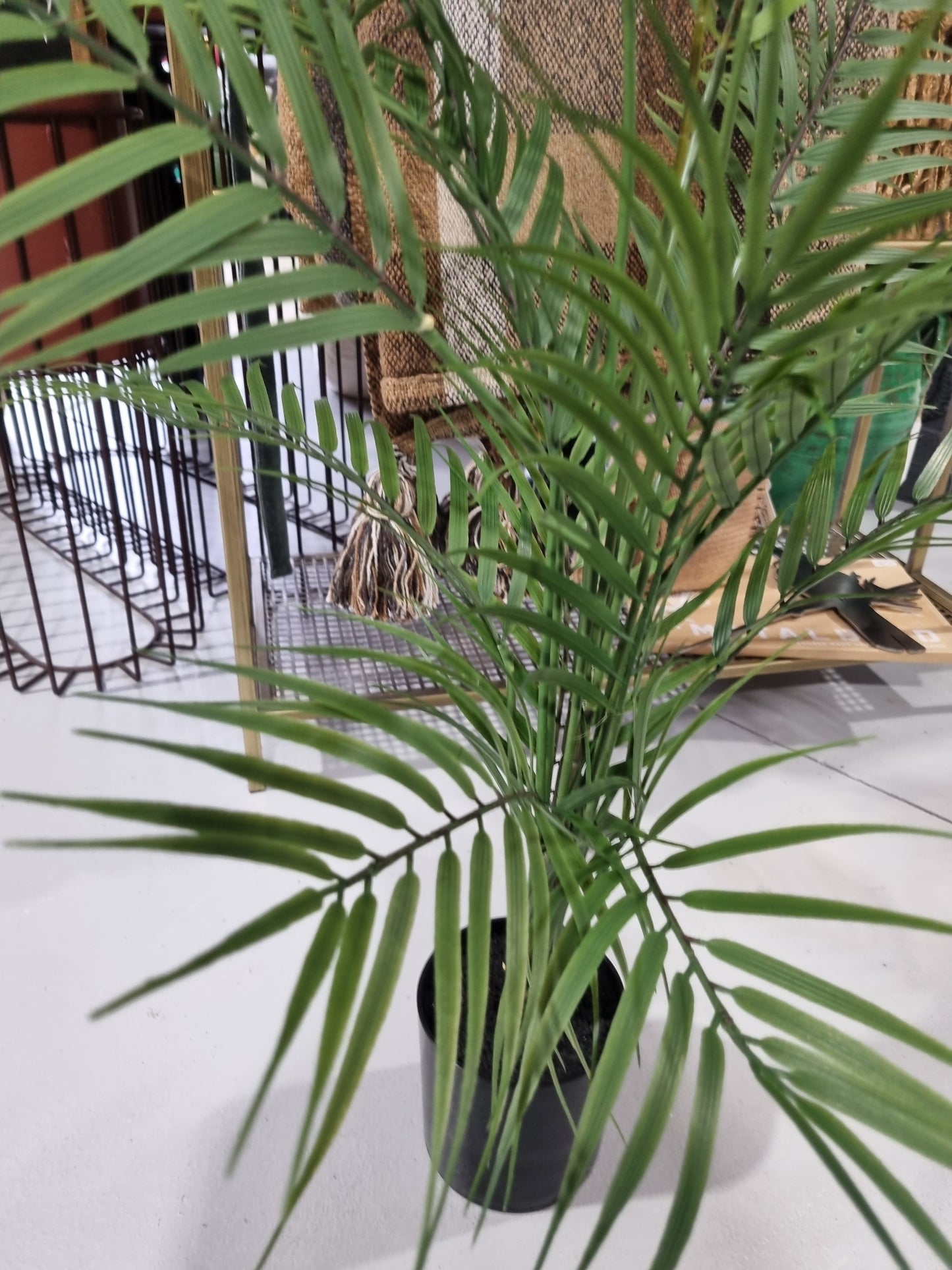 Faux Areca Palm in Black Pot 90cm